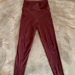 Dark red leggings